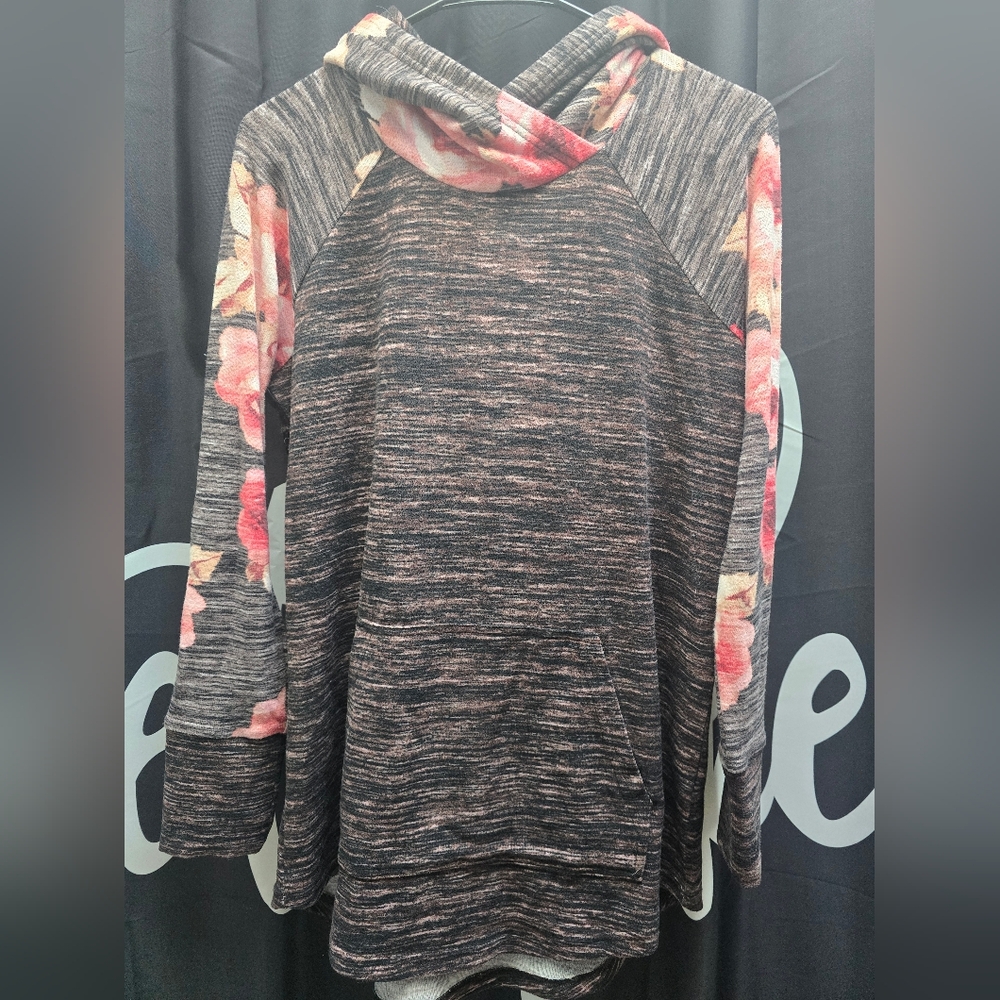 LuLaRoe AMBER Striped Hoodie in Black and Brown